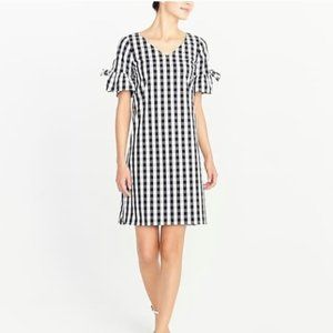 J Crew Factory Tie-Sleeve Dress in Black and White